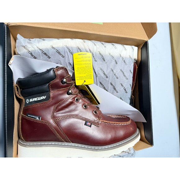 SUREWAY 6" Men’s Moc Toe Work Boots Heavy Duty Size 13 NEW - Picture 2 of 12